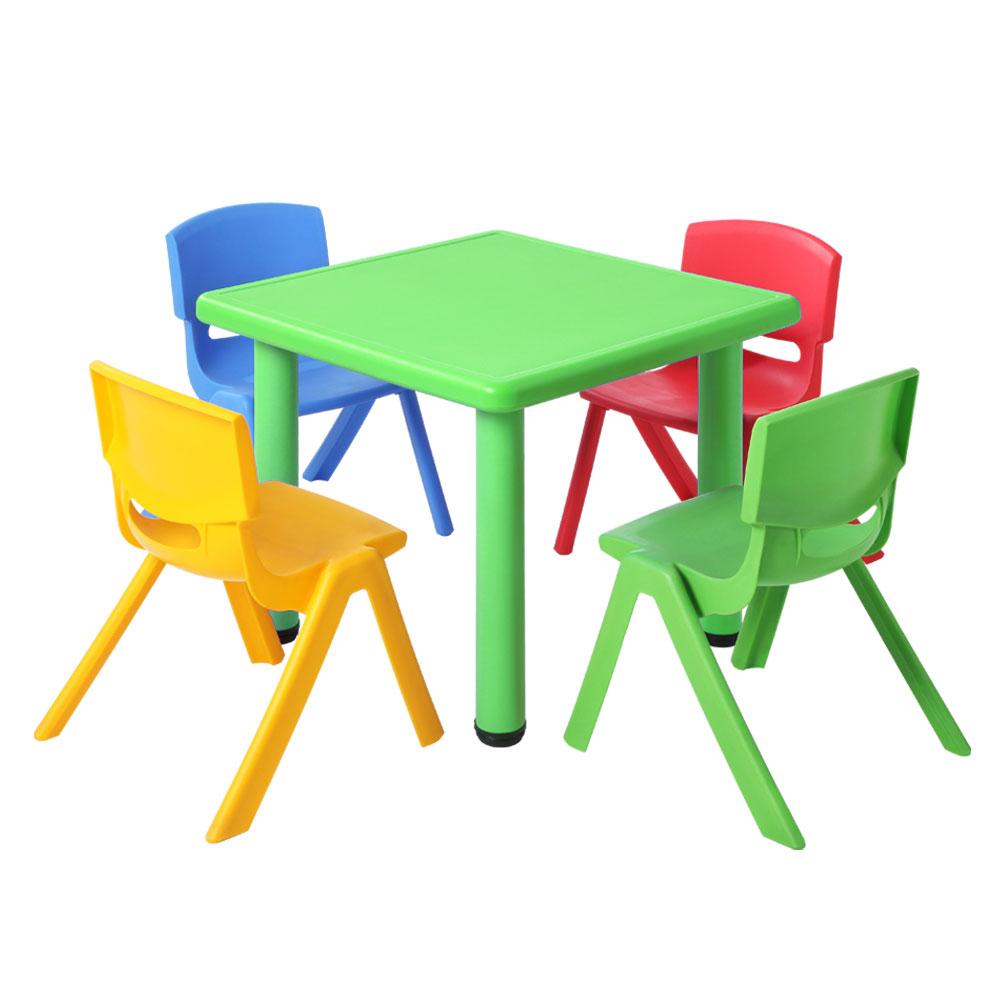 keezi kids table and chairs set study desk children furniture plastic