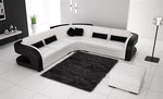 L Shape White Leather Lounge Sofa