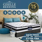 Giselle Mattress Queen Double King Single Bed Size Firm Foam Bonnell Spring 24cm